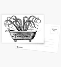 Tentakeln in der Wanne | Oktopus | Schwarz und weiß Postkarten