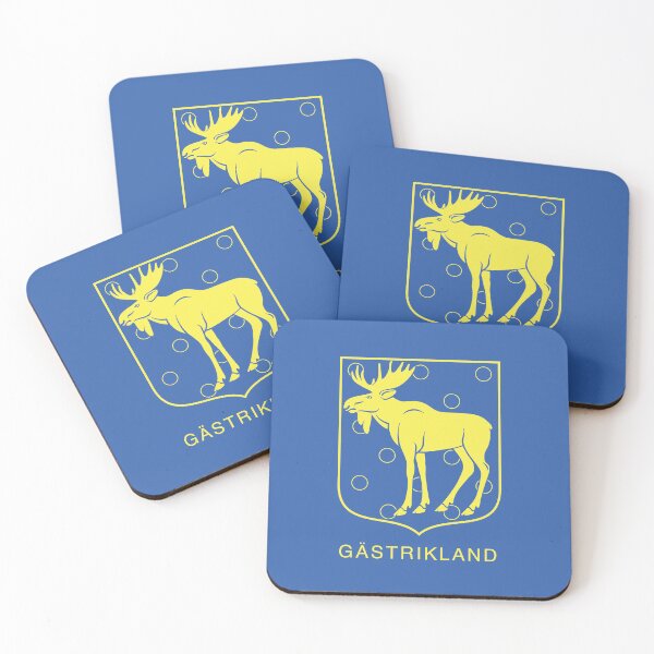 Item preview, Moose on Silver, the Coat of Arms of Gästrikland, Sweden, Yellow print (Svenska Landskap) designed and sold by Landskapsbutiken .com.