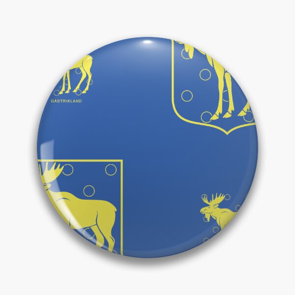 Item preview, Gästrikland Moose, patrón azul y amarillo (Suecia/ Svenska landskap) designed and sold by Landskapsbutiken .com.