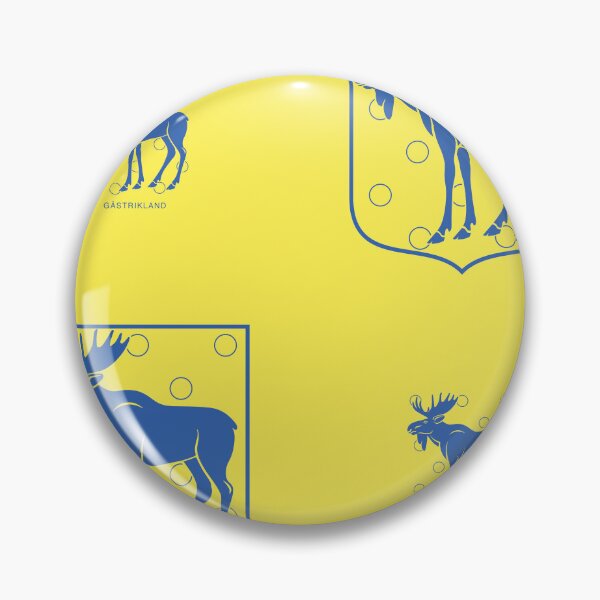 Item preview, Gästrikland Moose, Yellow and Blue Pattern (Sweden/ Svenska landskap) designed and sold by Landskapsbutiken .com.