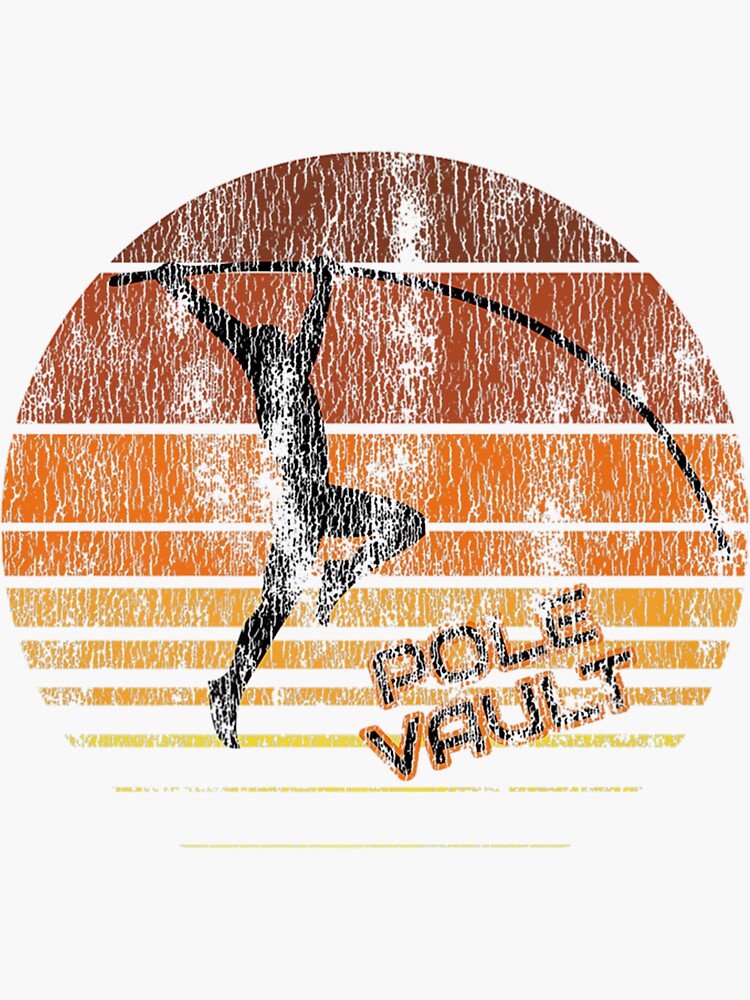 "Pole Vault Retro Colors Vintage Look Pole Vaulting Premium" Sticker