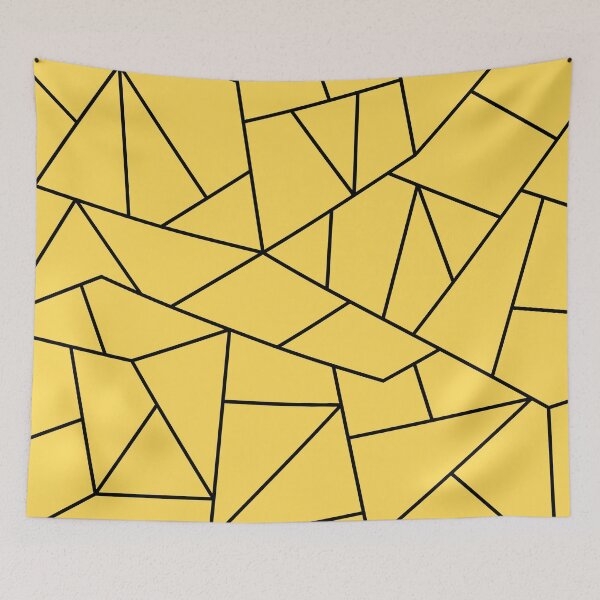 Item preview, Mustard Yellow Black Mosaic Lines designed and sold by rewstudio.