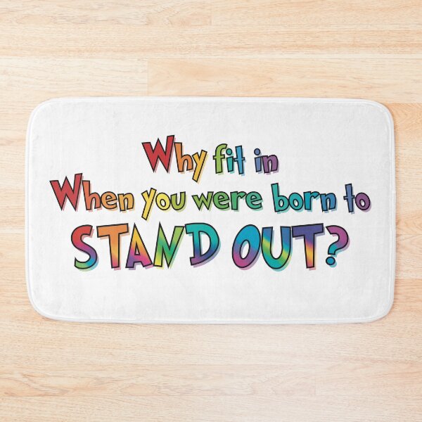 Item preview, Why Fit in When You Were Born to Stand Out? Pride Rainbow text designed and sold by MunsyArt.