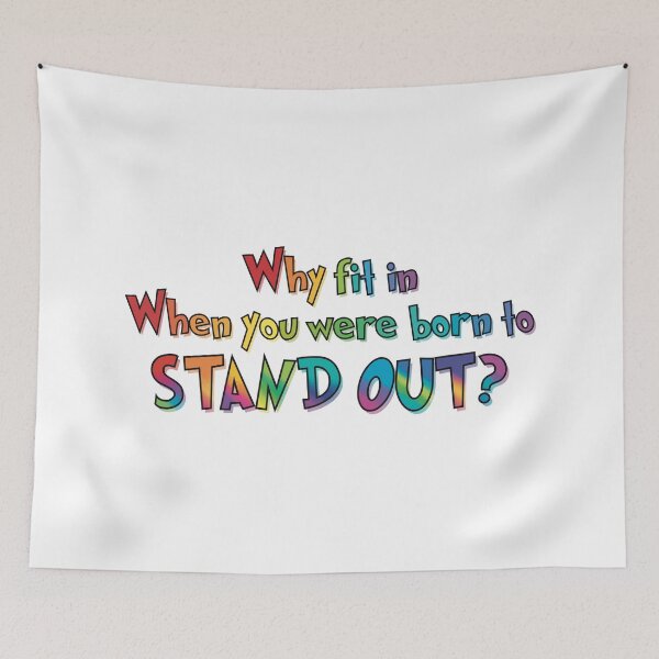 Item preview, Why Fit in When You Were Born to Stand Out? Pride Rainbow text designed and sold by MunsyArt.