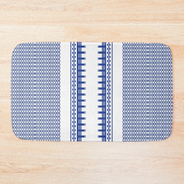 Item preview, geometric asymmetrical blue square pattern designed and sold by March Rider.