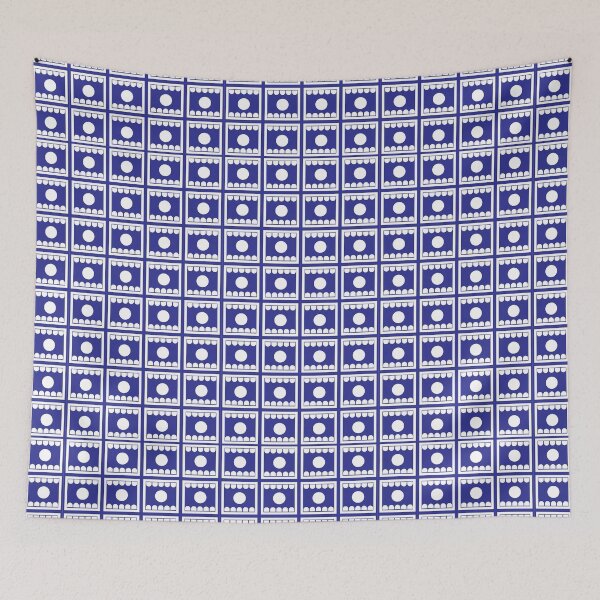 Item preview, table asymmetrical blue pattern geometric designed and sold by March Rider.