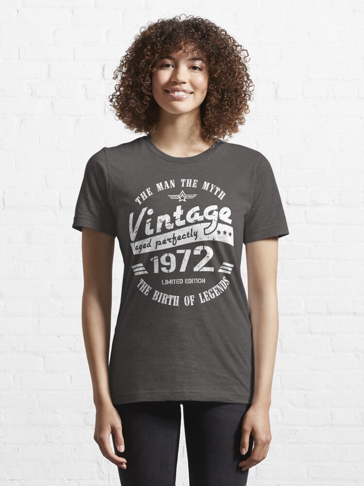 T-shirt Vintage 1972 – Coton Pré-rétréci 100% – Idée Cadeau Drôle Anniversaire – Multi-Tailles