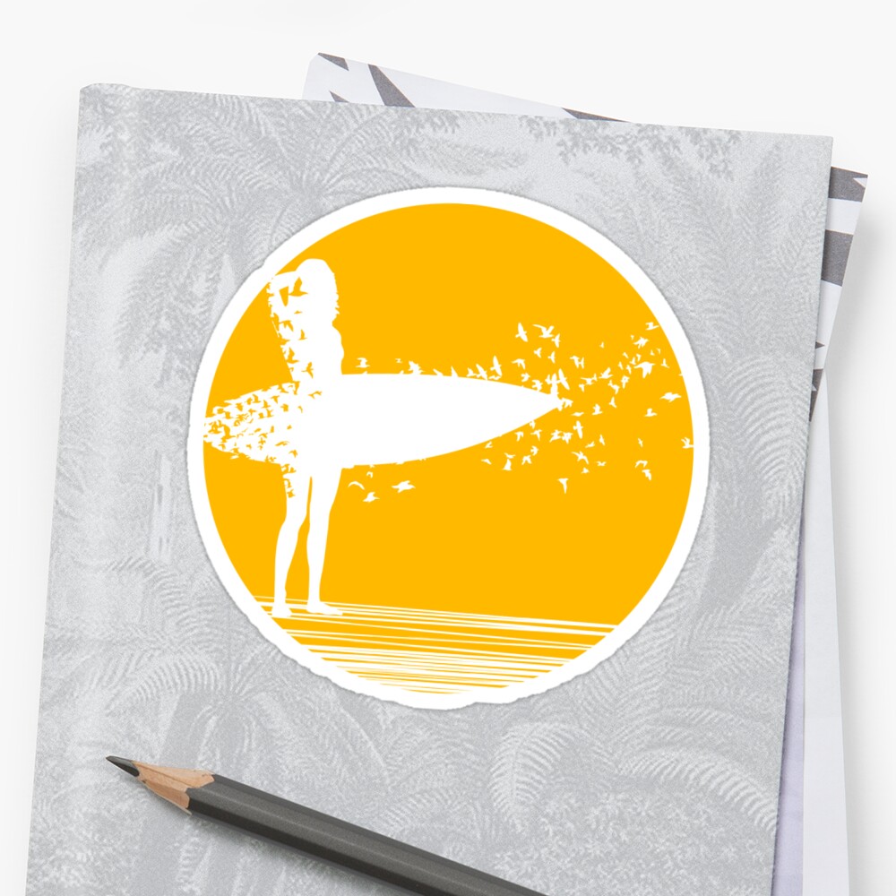 "Surfer Girl II" Sticker by Rossman72 | Redbubble