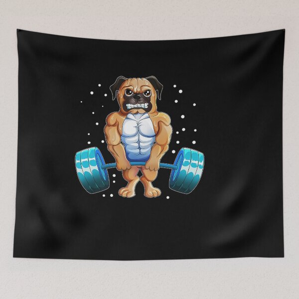 Item preview, PUG WEIGHTLIFTING WORKOUT DOG OWNER EXERCISING designed and sold by sobriowslen.