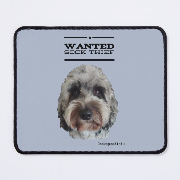 Item preview, Cockapoo / Doodle Dog Sock Thief designed and sold by Happy Dog Doodles.