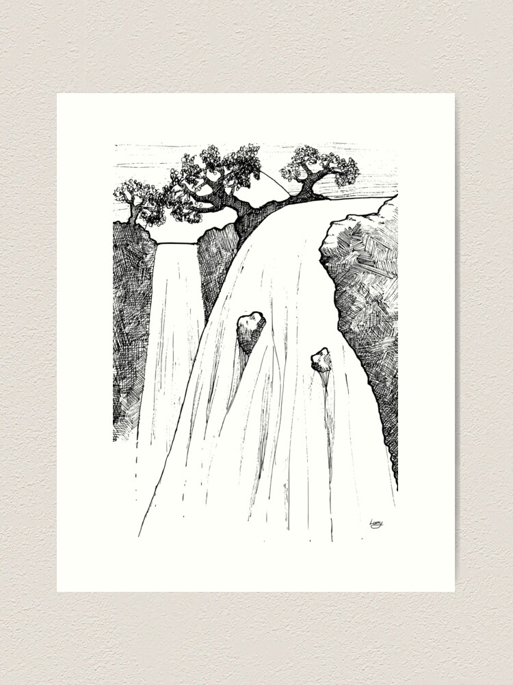 Thumbnail 1 of 3, Art Print, Waterfall designed and sold by LazzaG59.