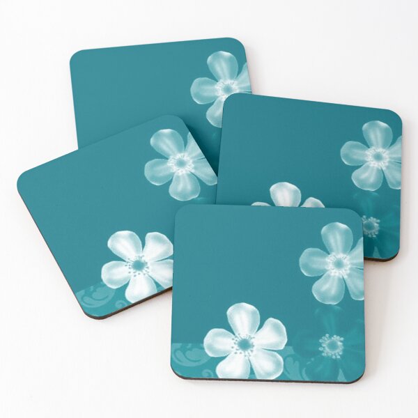 Item preview, Retro 70s Flowers Turquoise designed and sold by SaraValor.