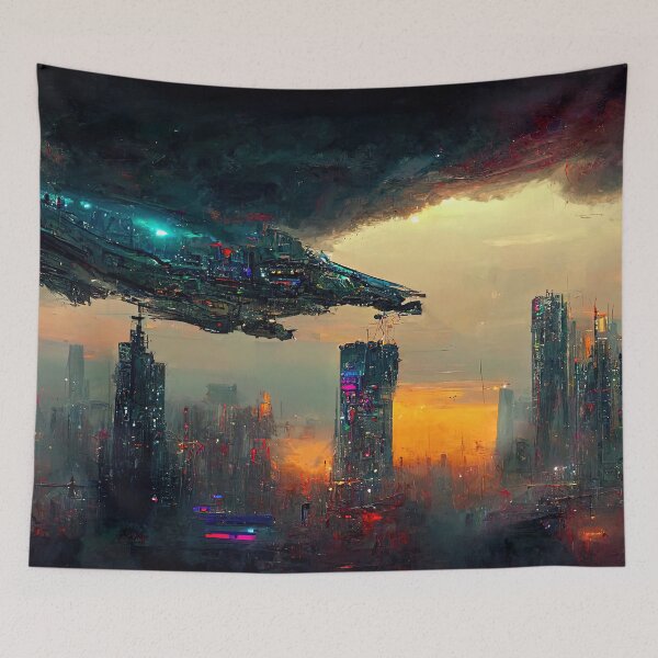 Item preview, Flying to the Infinite City designed and sold by AM FineArtPrints.