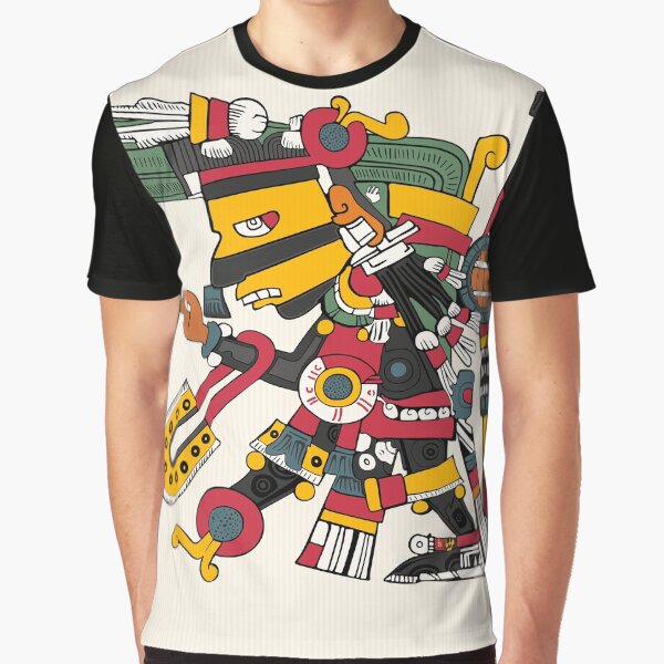 Aperçu de l'œuvre Tezcatlipoca - Borgia aztèque Coussin de sol créée et vendue par Aztectees.