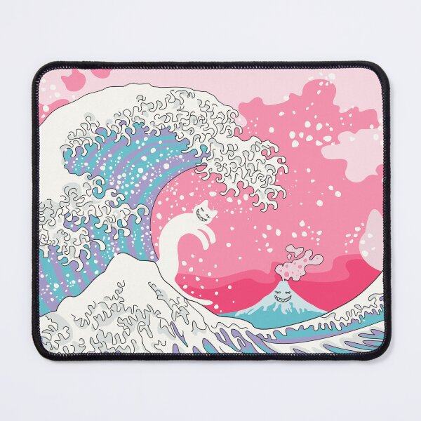 Item preview, Psychodelic Bubblegum Kunagawa Surfer Cat designed and sold by XOOXOO.
