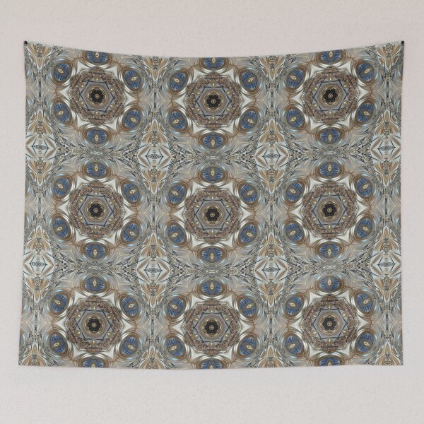 Item preview, intricate art deco and art nouveau styled pattern brown blue and beige designed and sold by mister-john.