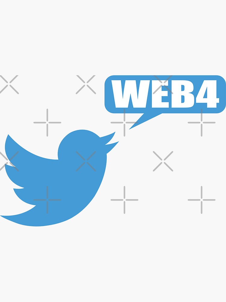 Aperçu 3 sur 3. Sticker avec l'œuvre NFT WEB4 TWITTER créée et vendue par Montrepeneuer.