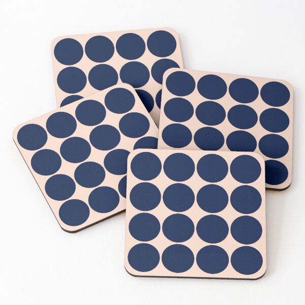 Item preview, Big Dark Blue Retro Vintage Spots Dots on Cream Background designed and sold by lucybrownlane.