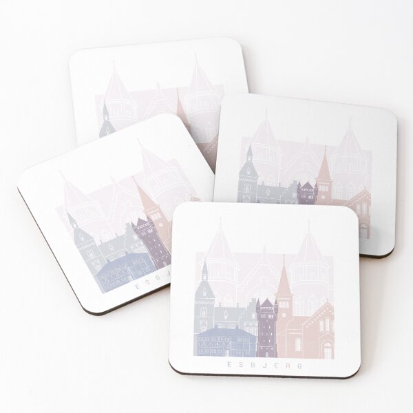 Item preview, ESBJERG SKYLINE POSTER PASTEL designed and sold by paulrommer.