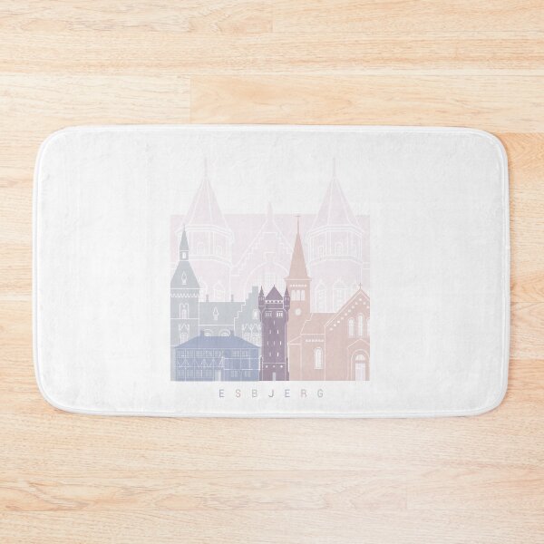 Item preview, ESBJERG SKYLINE POSTER PASTEL designed and sold by paulrommer.