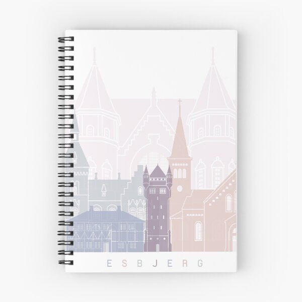Item preview, ESBJERG SKYLINE POSTER PASTEL designed and sold by paulrommer.