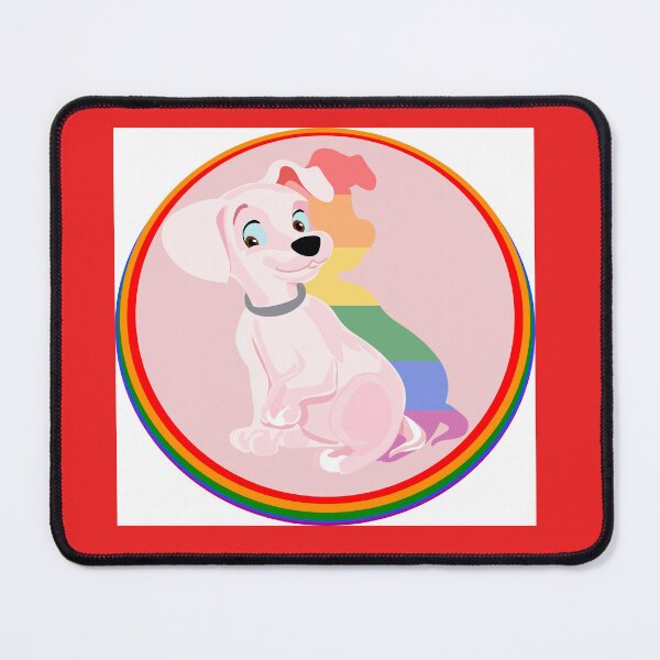 Item preview, gay dog ​​on pink background designed and sold by Zhanna Lenivaya.