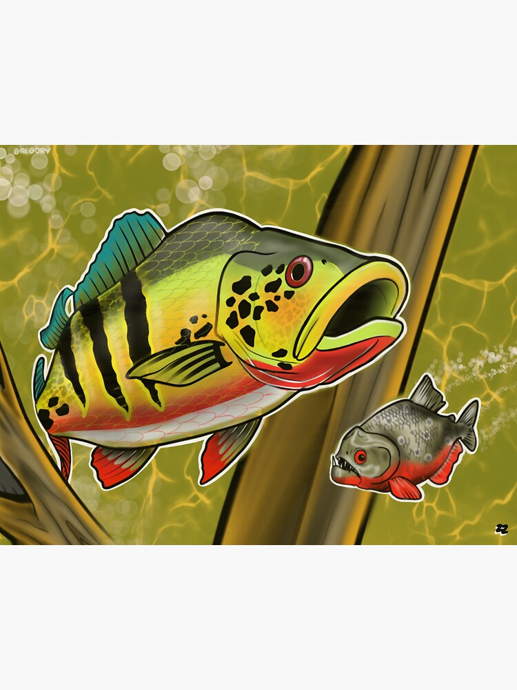 "Bass fishing in the amazon" Sticker for Sale by ghostartist215 Redbubble