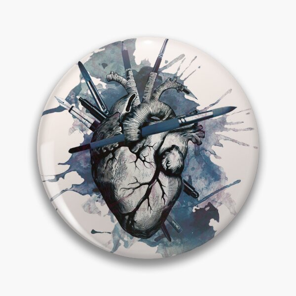 Item preview, Heart for Tools of the trade, blue, navy, artist, drawing, creation, poet, writer, artist, watercolor style designed and sold by Collagedream.