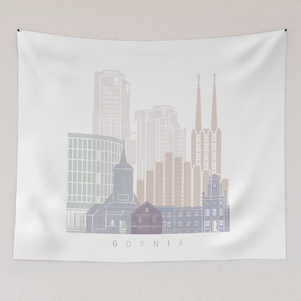 Item preview, GDYNIA SKYLINE POSTER PASTEL designed and sold by paulrommer.