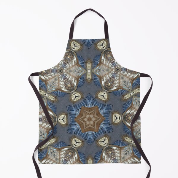 Item preview, star shaped art nouveau styled pattern in grey brown blue and beige designed and sold by mister-john.