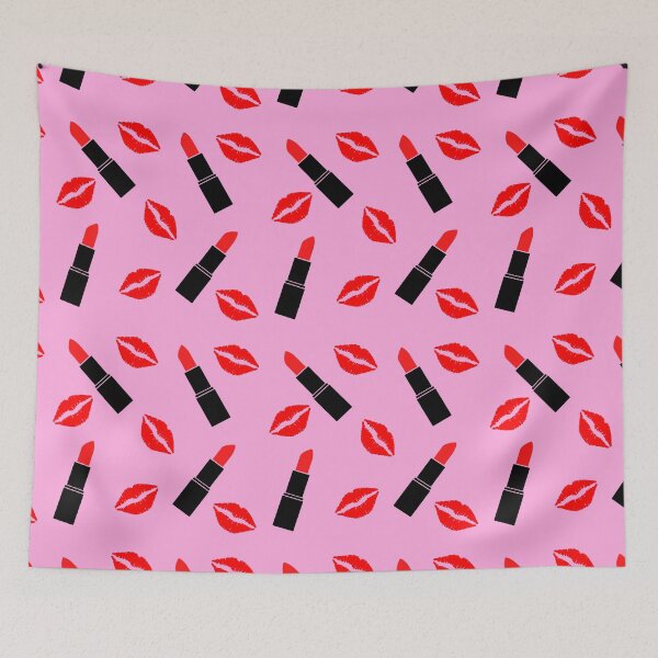 Item preview, Red Lipstick kiss pink  designed and sold by DemonicGloom.