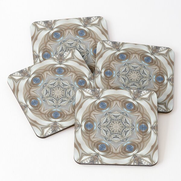 Item preview, shaped art nouveau styled pattern in grey brown blue and beige designed and sold by mister-john.