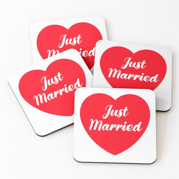 Item preview, Just Married Wedding Red Heart  designed and sold by OneThreeSix.