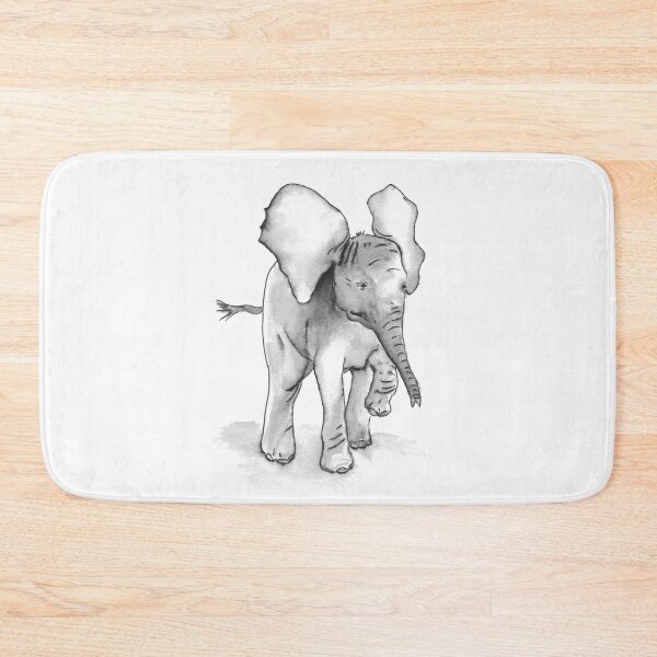 Item preview, Baby Elephant in Ink and Wash Technique designed and sold by HeartwoodStudio.