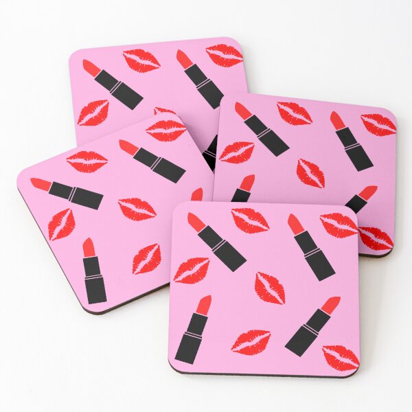 Item preview, Red Lipstick kiss pink  designed and sold by DemonicGloom.