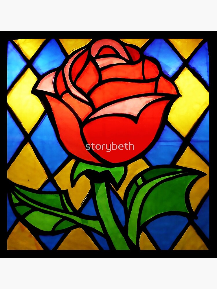 Beauty and the Beast Inspired Rose And Gold Frame Acrylic