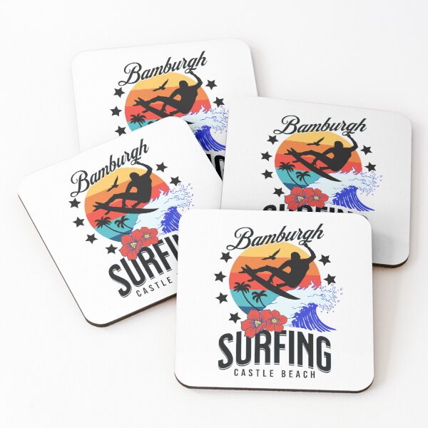 Item preview, Bamburgh Castle Beach Surfing sunset designed and sold by MerchByCraig.