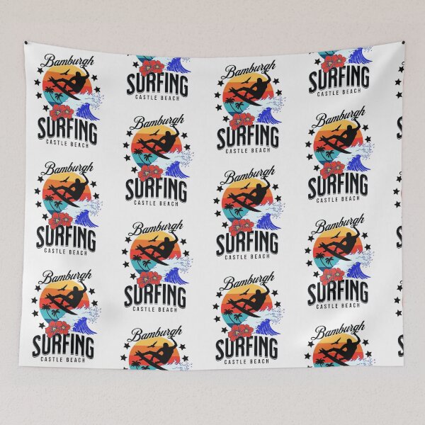 Item preview, Bamburgh Castle Beach Surfing sunset designed and sold by MerchByCraig.