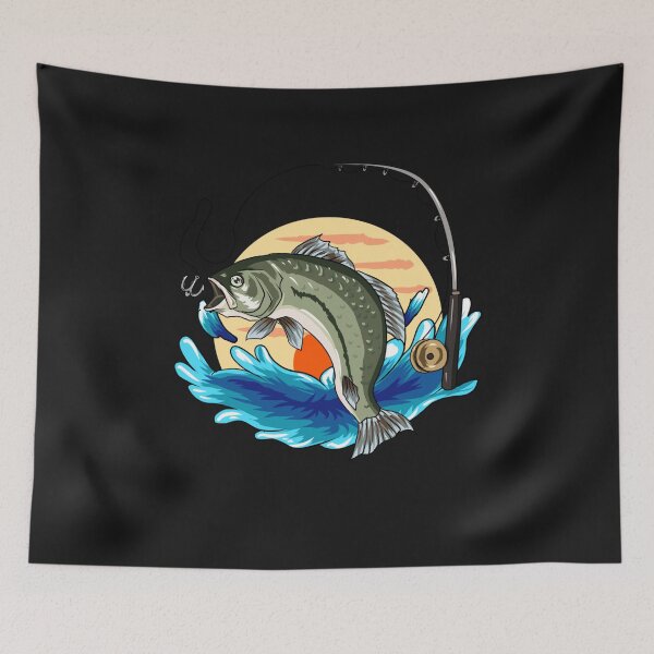Item preview, Fishing Rod and Fish illustration  designed and sold by garniturex.
