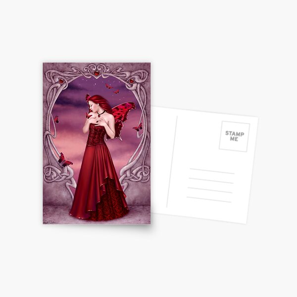 Garnet Birthstone Fairy Postcard