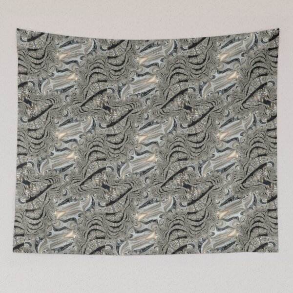 Item preview, art deco and art nouveau styled pattern in grey brown blue and beige designed and sold by mister-john.