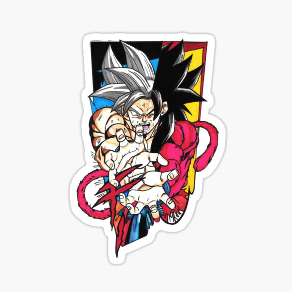 Dragon Ball Sticker Super Sayajin 4 Goku Hero Anime Decal Phone Guitar  Laptop