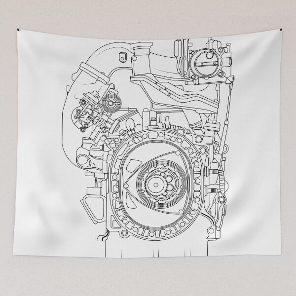 Item preview, Mazda RX-7 FC FD RX-8 engine Vankel rotary engine blueprint designed and sold by Dygus.ART.