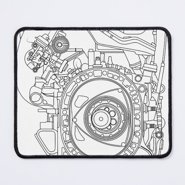 Item preview, Mazda RX-7 FC FD RX-8 engine Vankel rotary engine blueprint text designed and sold by Dygus.ART.
