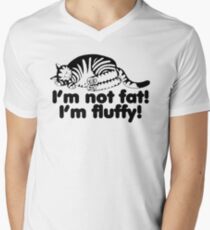 I'm Not Fat I'm Fluffy Cat Men's V-Neck T-Shirt