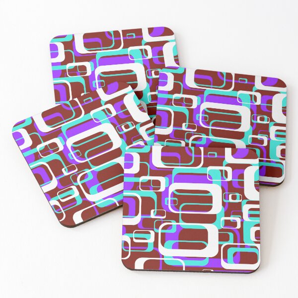 Item preview, Retro Inspired Purple and Turquoise Squares designed and sold by TotallyRetroArt.