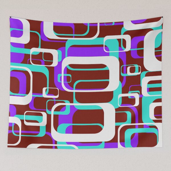 Item preview, Retro Inspired Purple and Turquoise Squares designed and sold by TotallyRetroArt.
