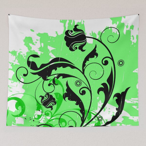 Item preview, Green Black Floral Art  designed and sold by Tshirtstory.