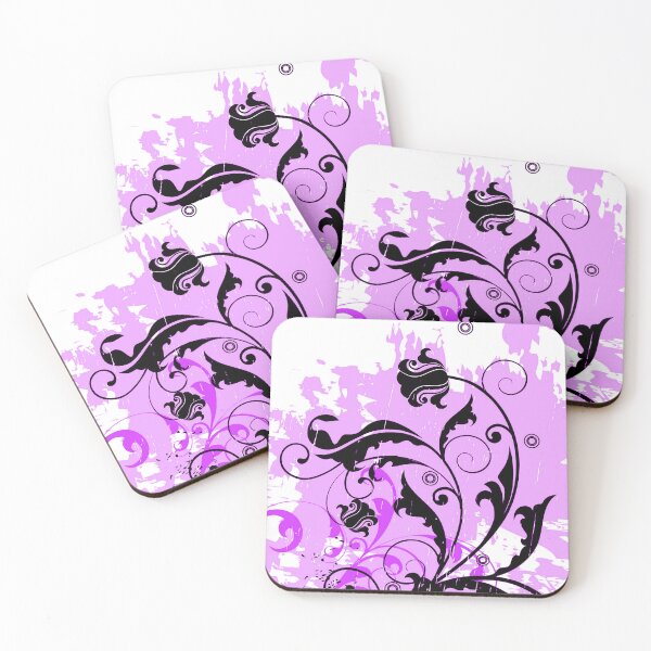 Item preview, Purple Black Floral Art  designed and sold by Tshirtstory.