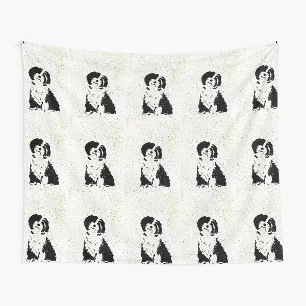 Black and White Pup Tapestry